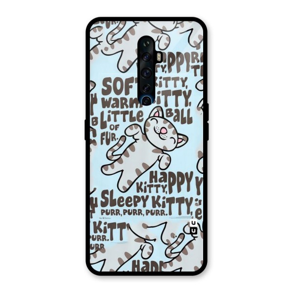 Kitty Pattern Glass Back Case for Oppo Reno2 Z