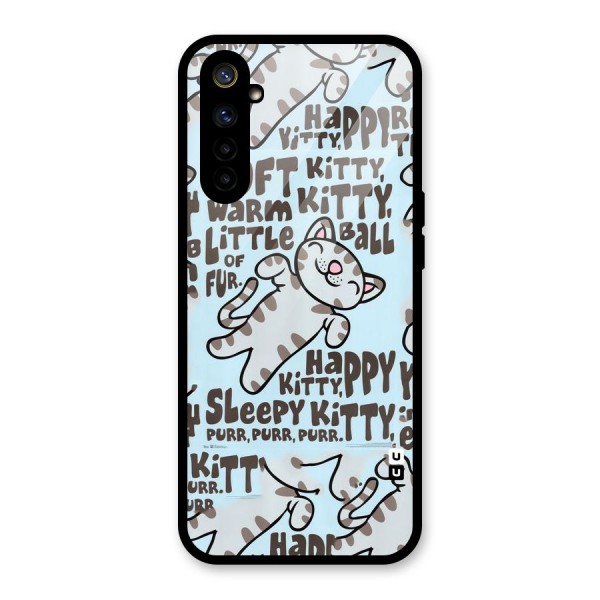 Kitty Pattern Glass Back Case for Realme 6