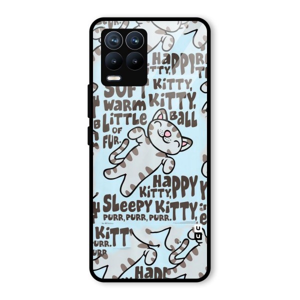 Kitty Pattern Glass Back Case for Realme 8