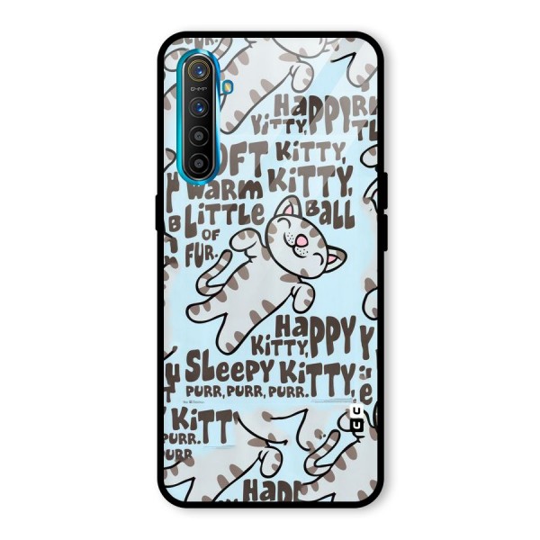 Kitty Pattern Glass Back Case for Realme XT