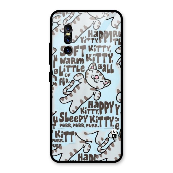 Kitty Pattern Glass Back Case for Vivo V15 Pro