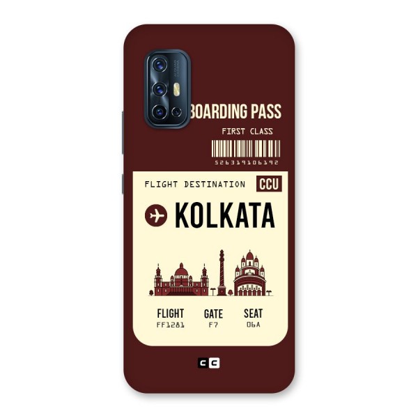 Kolkata Boarding Pass Back Case for Vivo V17