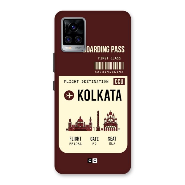 Kolkata Boarding Pass Back Case for Vivo V20 Pro