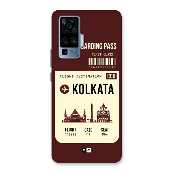 Kolkata Boarding Pass Back Case for Vivo X50 Pro