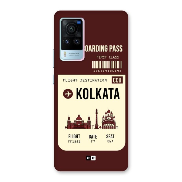 Kolkata Boarding Pass Back Case for Vivo X60 Pro