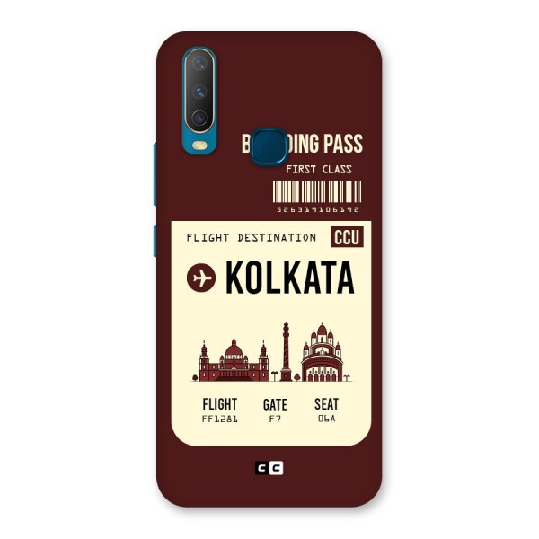 Kolkata Boarding Pass Back Case for Vivo Y12