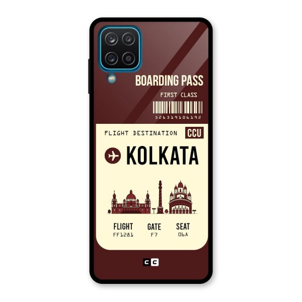 Kolkata Boarding Pass Glass Back Case for Galaxy A12