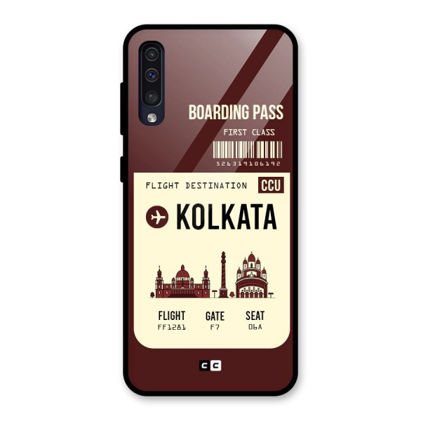 Kolkata Boarding Pass Glass Back Case for Galaxy A50