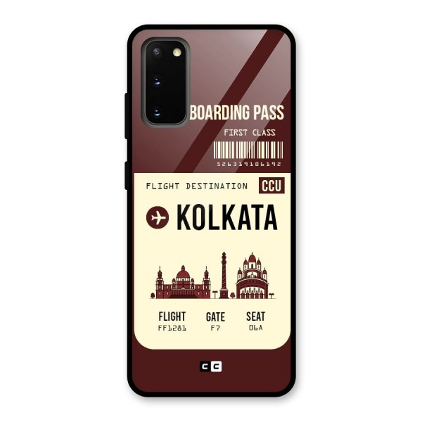 Kolkata Boarding Pass Glass Back Case for Galaxy S20