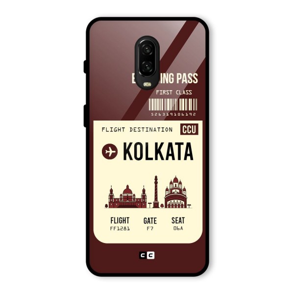 Kolkata Boarding Pass Glass Back Case for OnePlus 6T