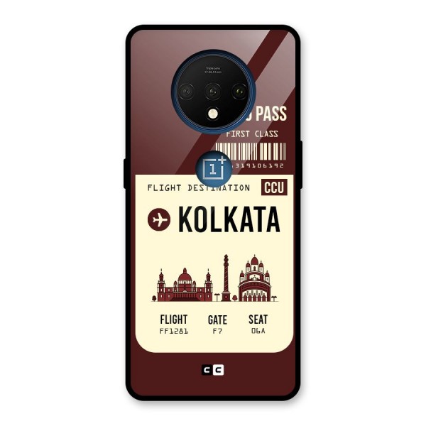 Kolkata Boarding Pass Glass Back Case for OnePlus 7T