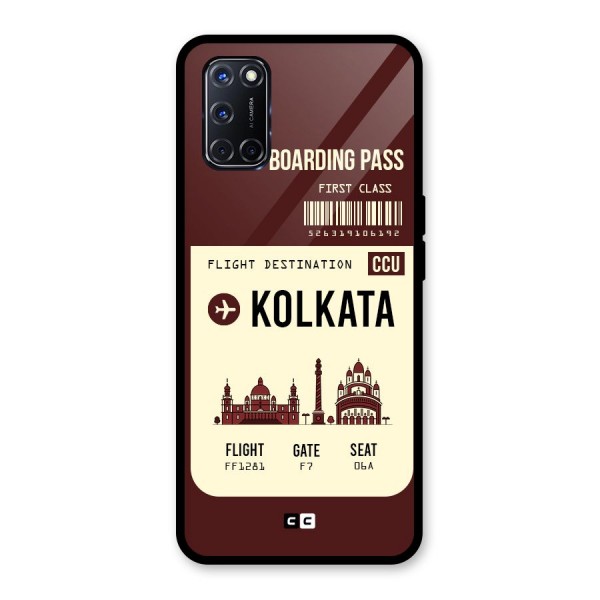 Kolkata Boarding Pass Glass Back Case for Oppo A52