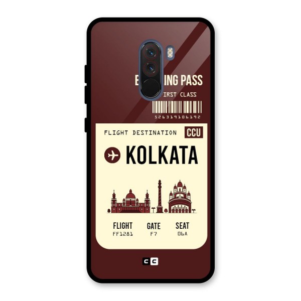 Kolkata Boarding Pass Glass Back Case for Poco F1