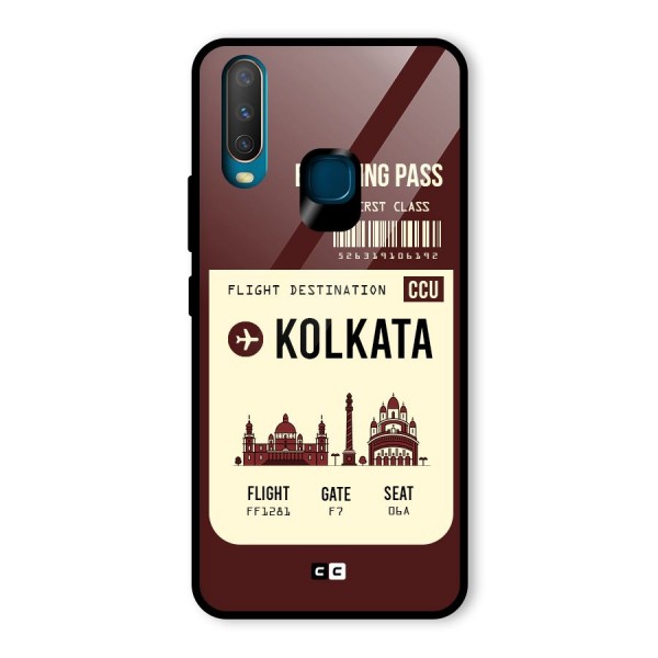 Kolkata Boarding Pass Glass Back Case for Vivo Y12