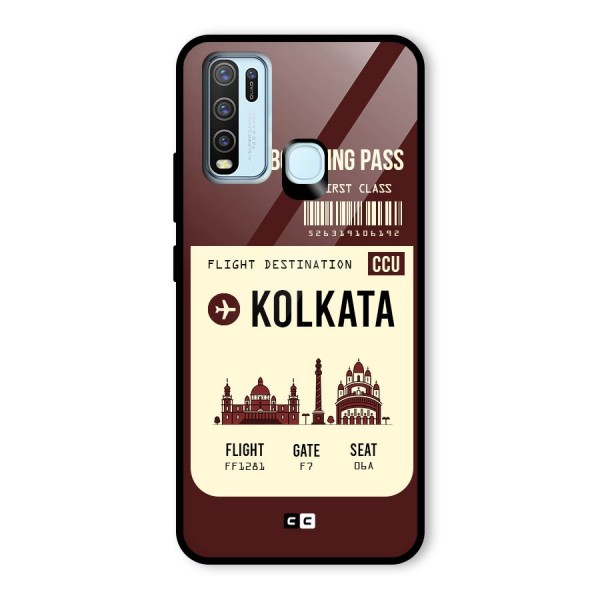 Kolkata Boarding Pass Glass Back Case for Vivo Y50