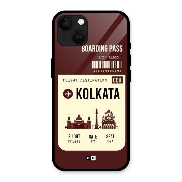 Kolkata Boarding Pass Glass Back Case for iPhone 13