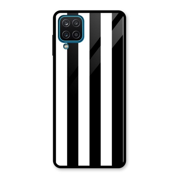 Lavish Black Stripes Glass Back Case for Galaxy A12