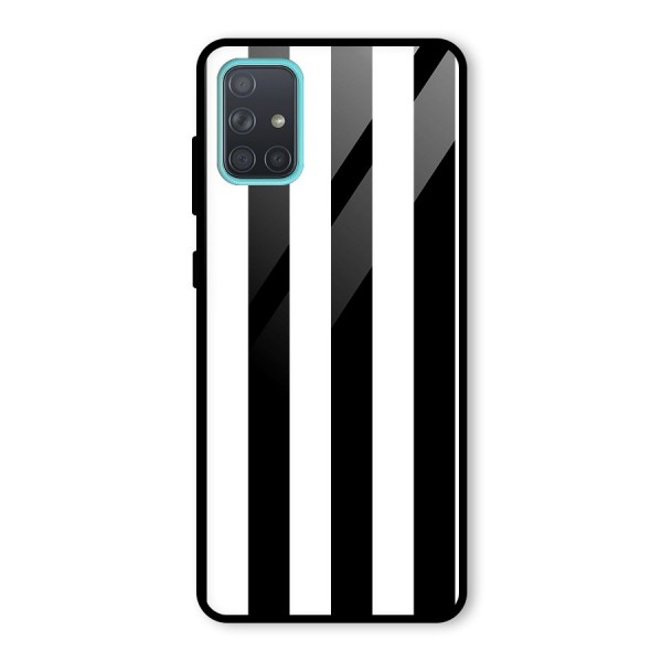 Lavish Black Stripes Glass Back Case for Galaxy A71