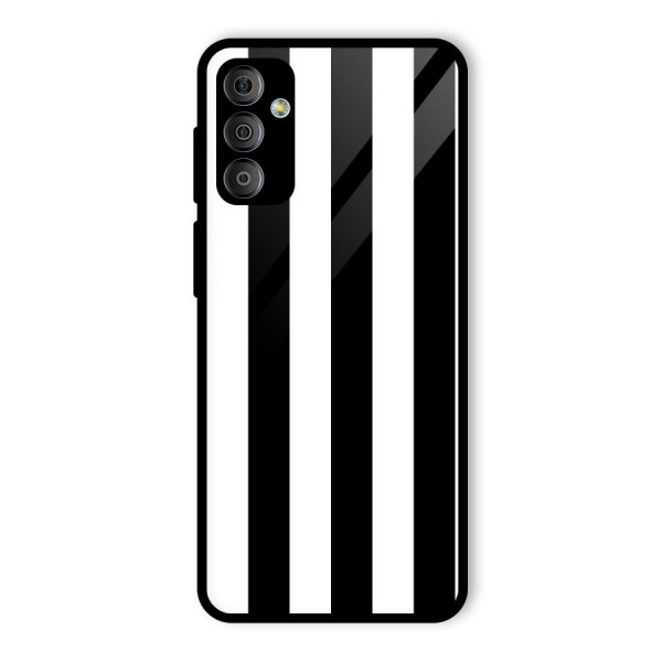 Lavish Black Stripes Glass Back Case for Galaxy F23