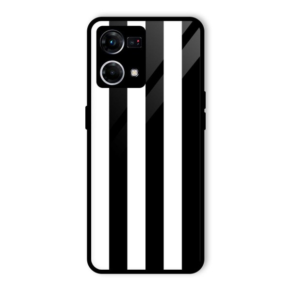 Lavish Black Stripes Glass Back Case for Oppo F21 Pro 4G