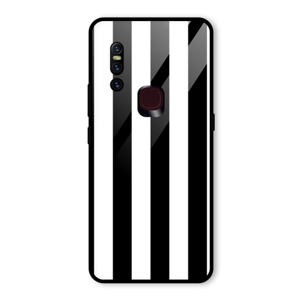 Lavish Black Stripes Glass Back Case for Vivo V15