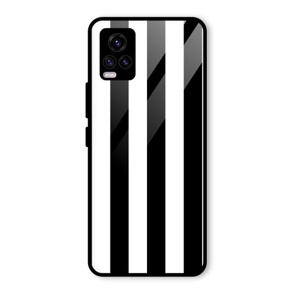 Lavish Black Stripes Glass Back Case for Vivo V20