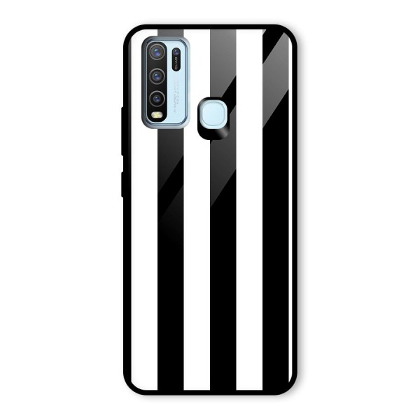 Lavish Black Stripes Glass Back Case for Vivo Y30