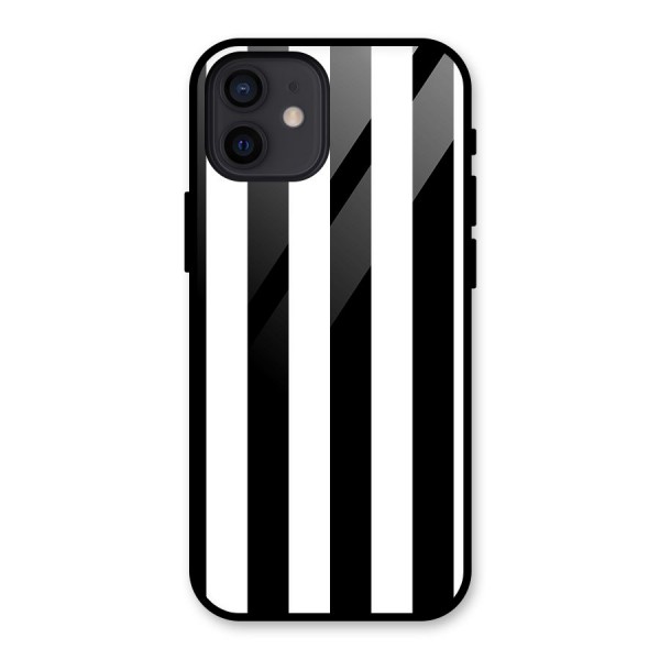 Lavish Black Stripes Glass Back Case for iPhone 12