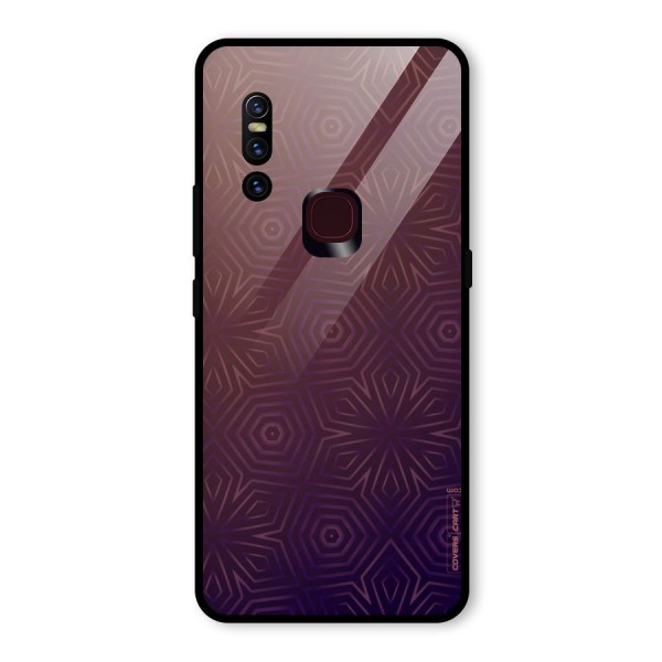 Lavish Purple Pattern Glass Back Case for Vivo V15