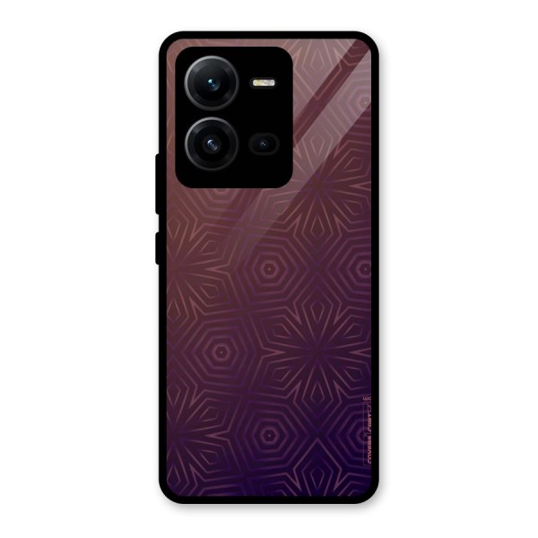 Lavish Purple Pattern Glass Back Case for Vivo V25