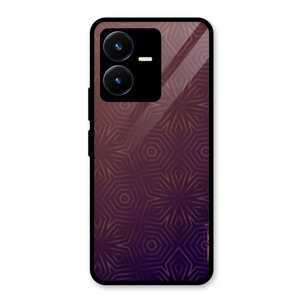 Lavish Purple Pattern Glass Back Case for Vivo Y22