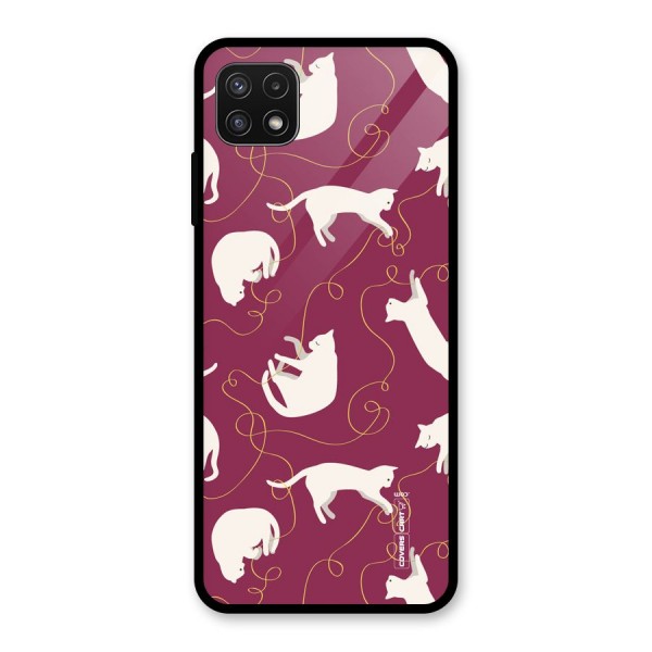 Lazy Kitty Glass Back Case for Galaxy A22 5G