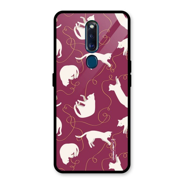 Lazy Kitty Glass Back Case for Oppo F11 Pro