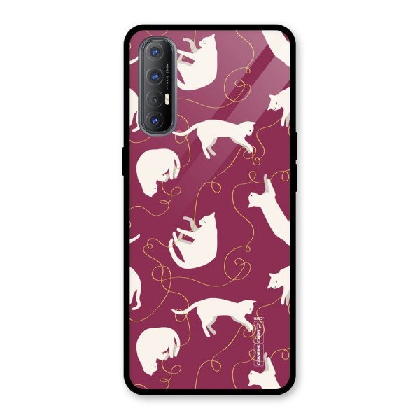 Lazy Kitty Glass Back Case for Oppo Reno3 Pro