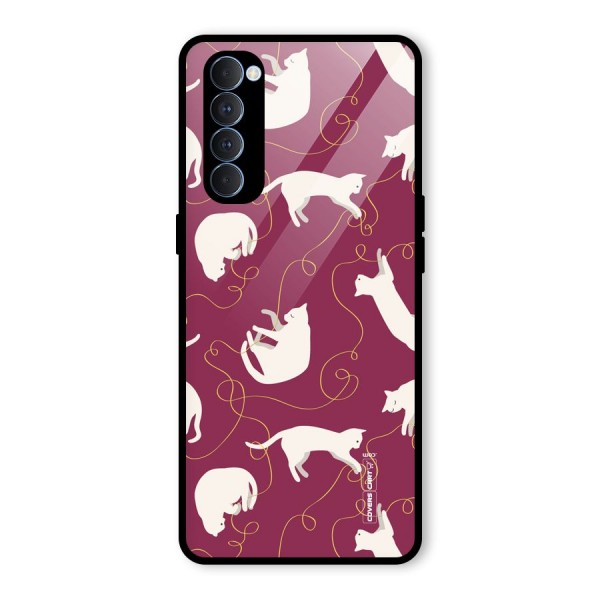 Lazy Kitty Glass Back Case for Oppo Reno4 Pro