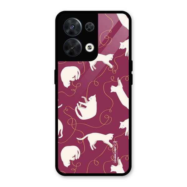 Lazy Kitty Glass Back Case for Oppo Reno8 5G