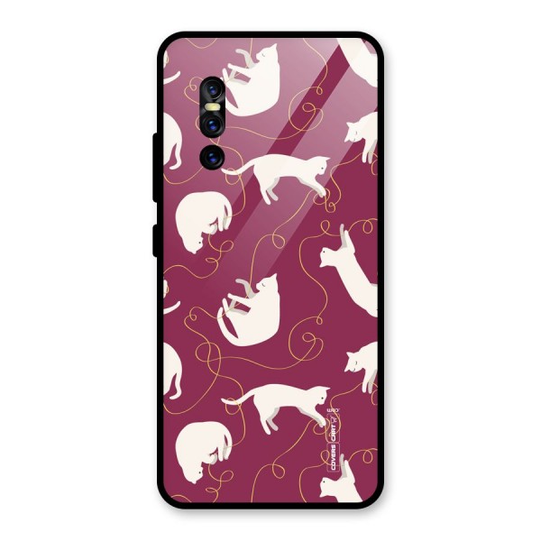 Lazy Kitty Glass Back Case for Vivo V15 Pro