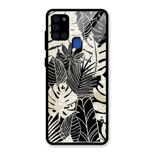 Leaf Pattern Glass Back Case for Galaxy A21s