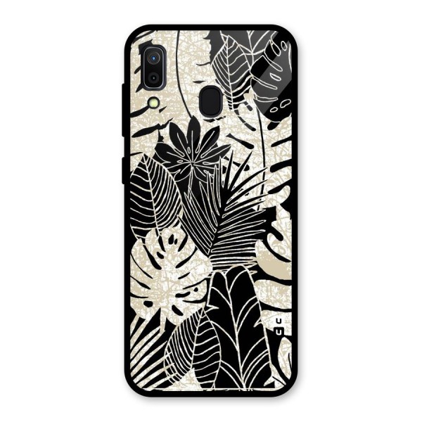 Leaf Pattern Glass Back Case for Galaxy A30