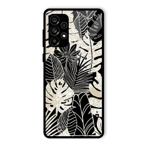 Leaf Pattern Glass Back Case for Galaxy A73 5G