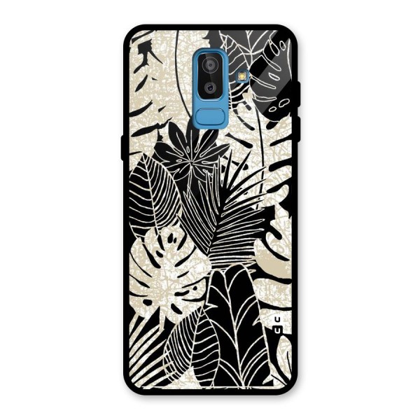 Leaf Pattern Glass Back Case for Galaxy J8