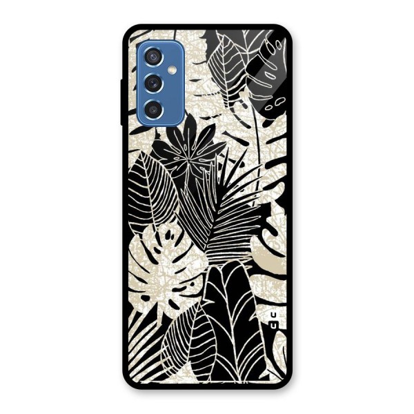 Leaf Pattern Glass Back Case for Galaxy M52 5G