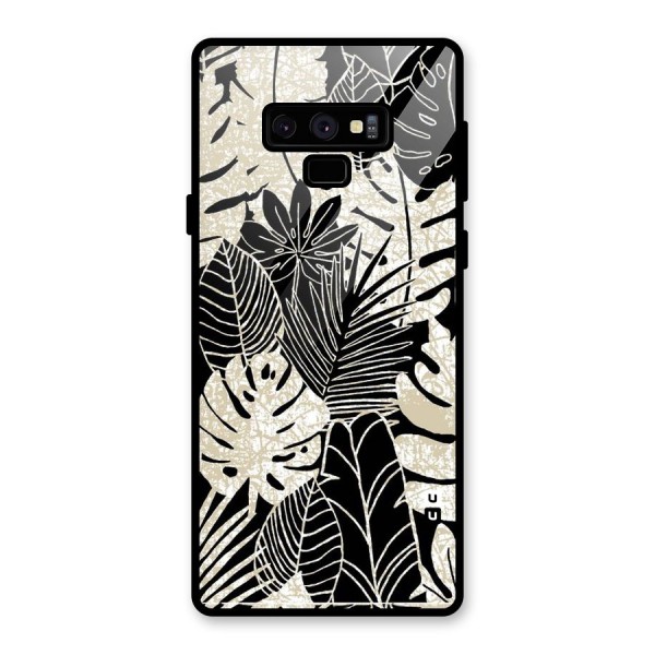 Leaf Pattern Glass Back Case for Galaxy Note 9