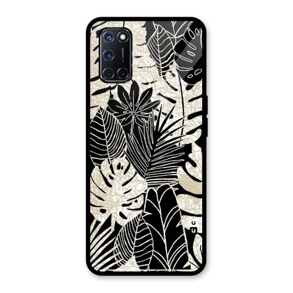 Leaf Pattern Glass Back Case for Oppo A52