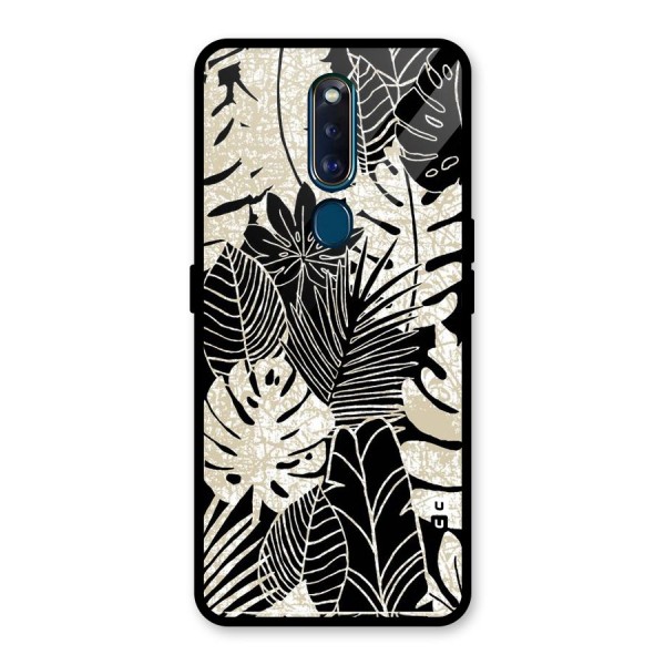 Leaf Pattern Glass Back Case for Oppo F11 Pro