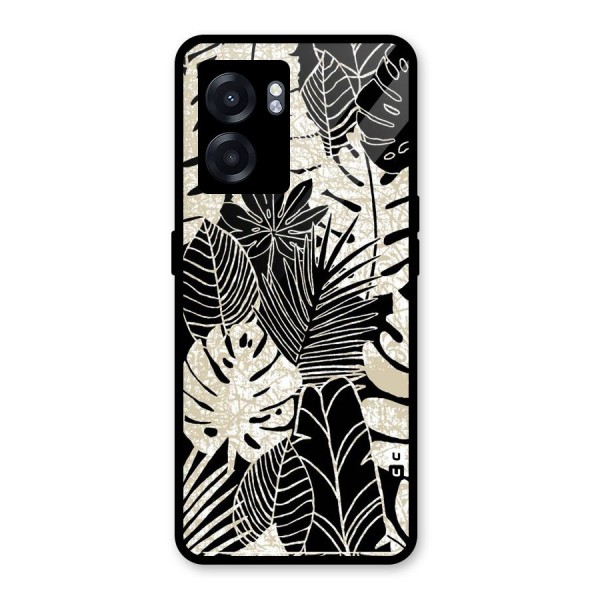 Leaf Pattern Glass Back Case for Oppo K10 (5G)