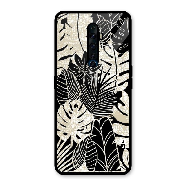 Leaf Pattern Glass Back Case for Oppo Reno2 Z