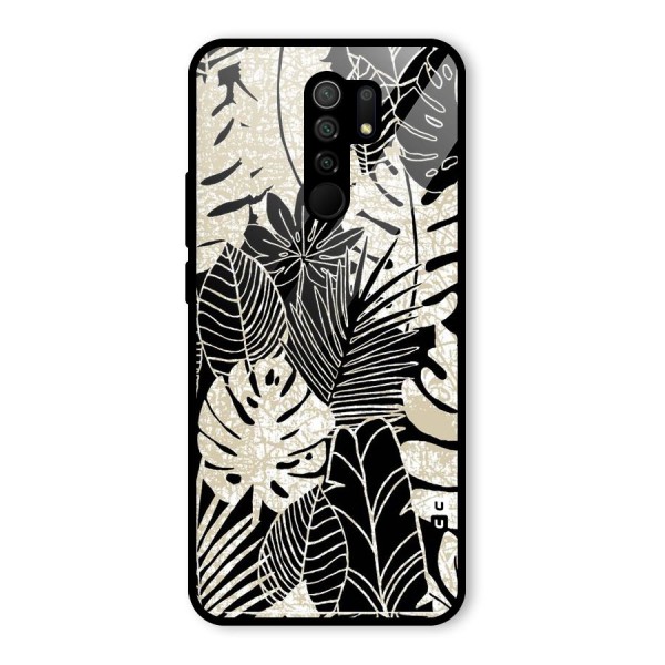 Leaf Pattern Glass Back Case for Redmi 9 Prime