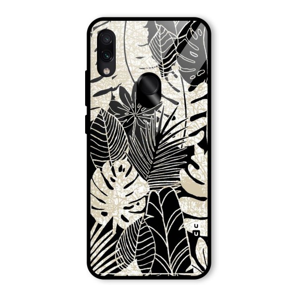 Leaf Pattern Glass Back Case for Redmi Note 7