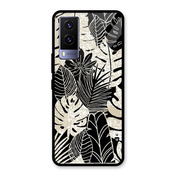 Leaf Pattern Glass Back Case for Vivo V21e 5G